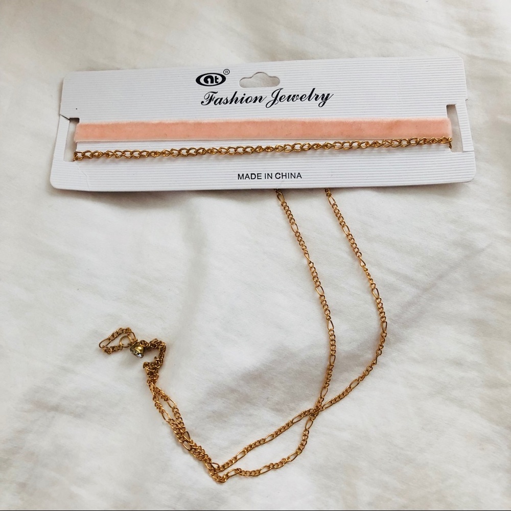 Velvet Pink Choker Necklace